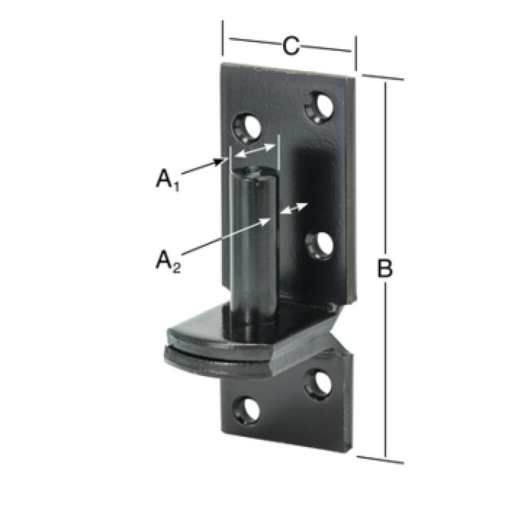 Veggfesting fyrir grindarlöm 13x99x39x11mm Vormann svört