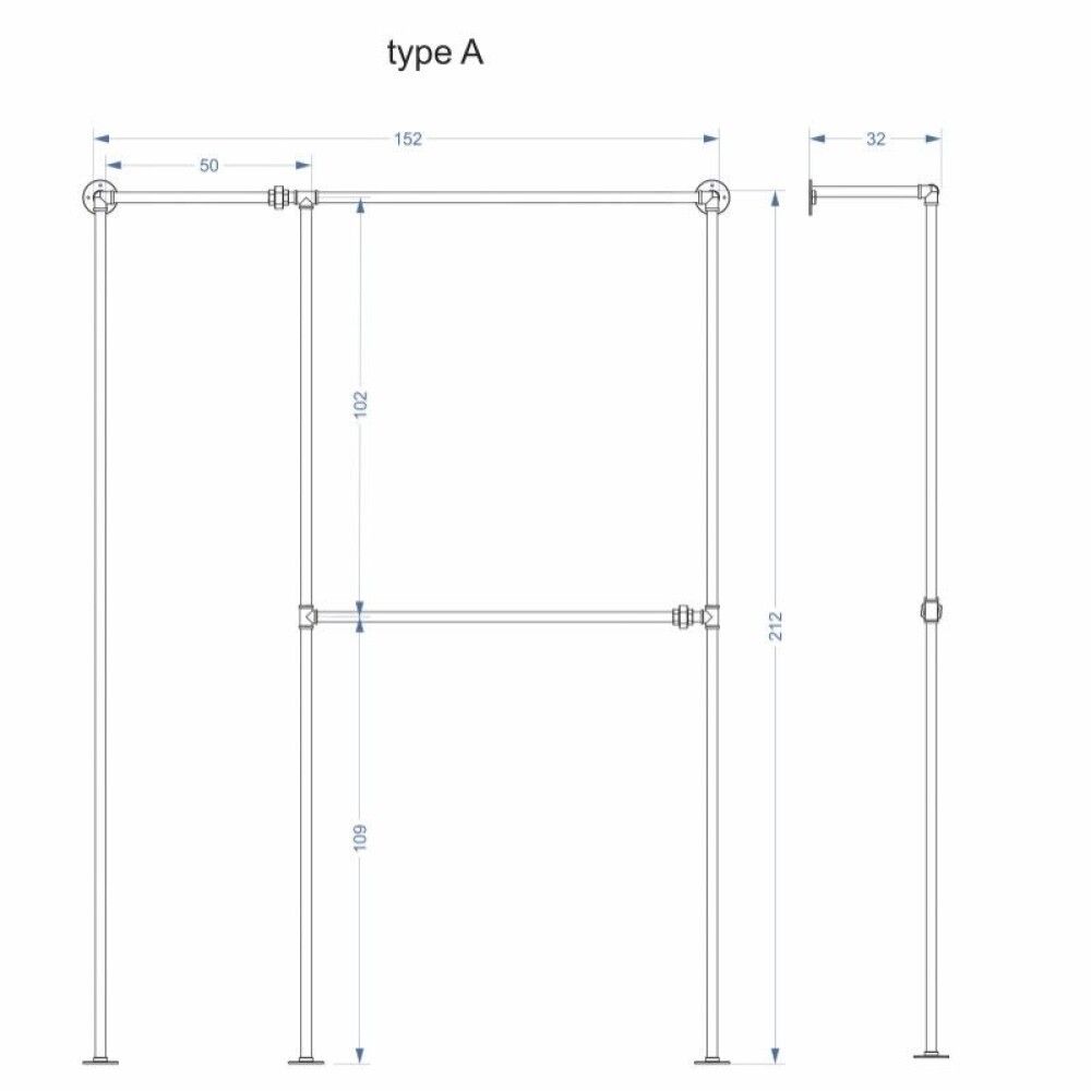 Fatahengi A svart matt 152x32x212cm