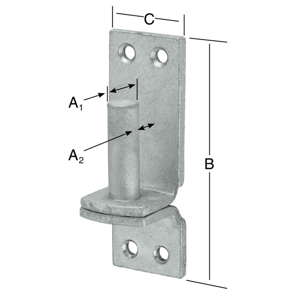 Veggfesting fyrir grindarloku 16x102x40x10mm Vormann heitgalv.