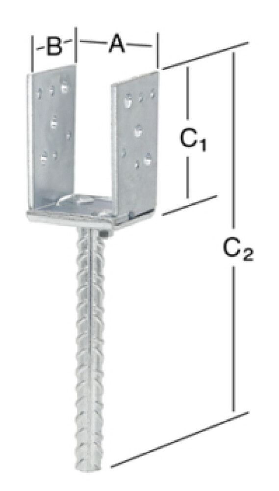 Bjálkaskór stillanlegur 70x70x110mm Vormann galv.