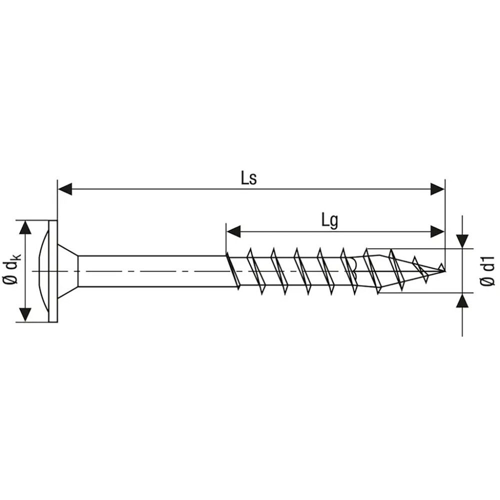 Tréskrúfa breiður haus TX40 Ø8x220 mm 12 stk Spax wirox