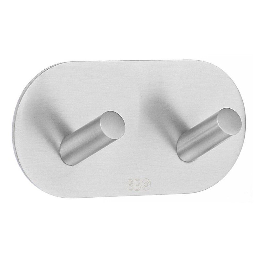 Snagi tvöfaldur Beslagsboden burstað stál