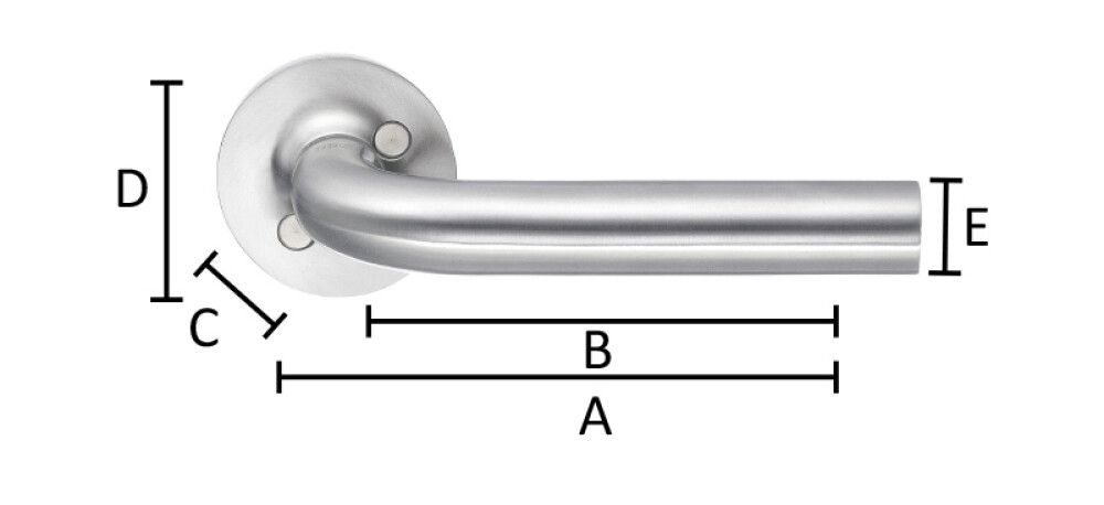 Hurðarhúnn utandyra Beslagsboden B176N burstað stál