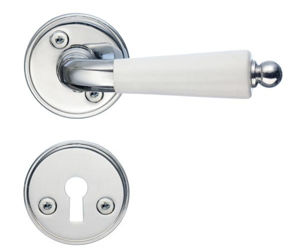 Hurðarhúnn Beslagsboden B279XKNS silfur/hvítur