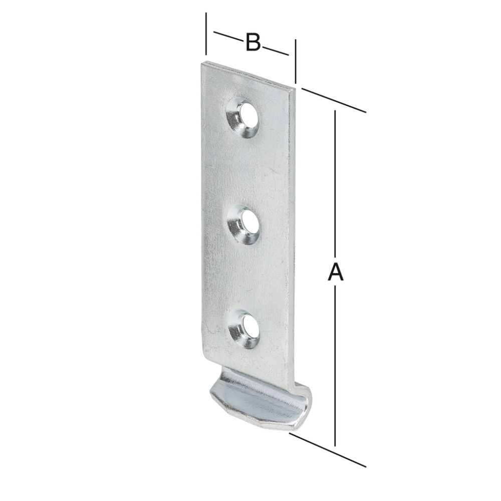 Festing fyrir kassaloku D-form 83x25mm Vormann galv.