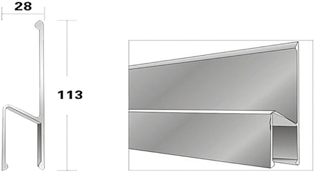 Réttskeið H-laga 200 cm Wisent ál