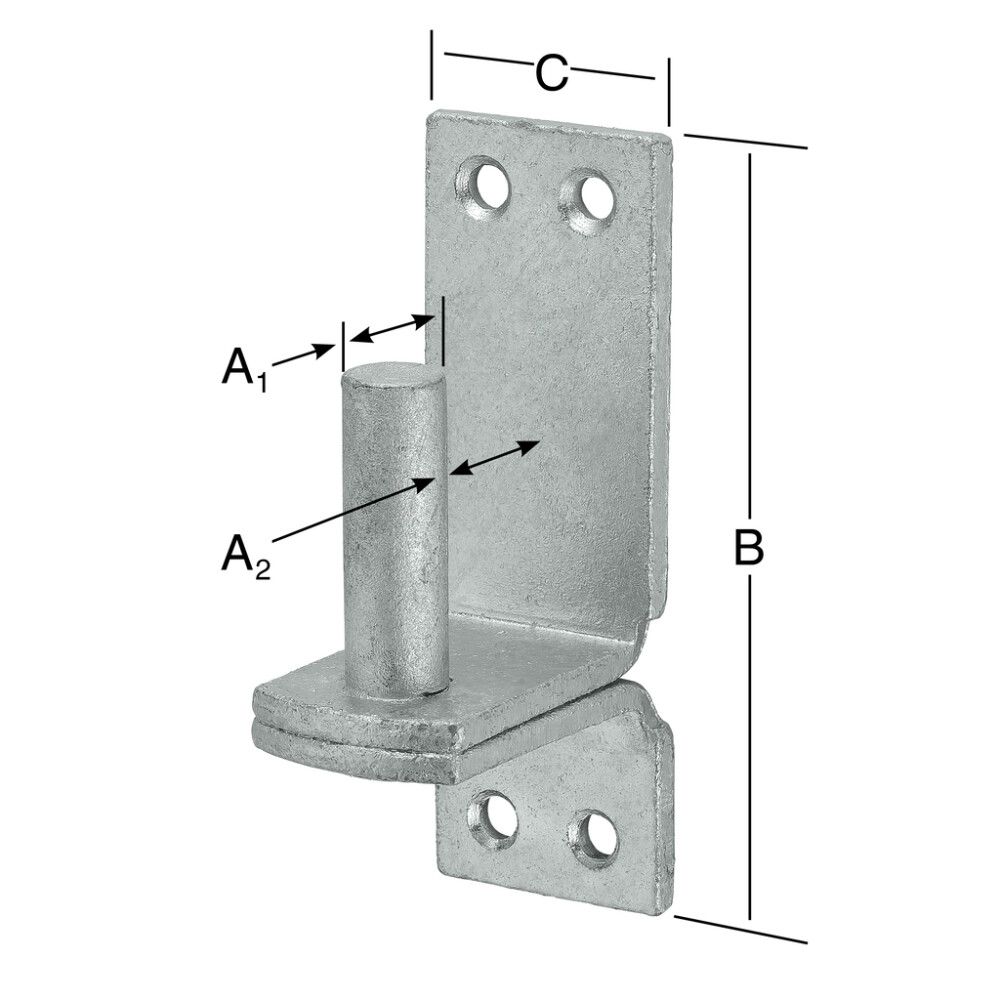 Veggfesting fyrir grindarlöm 16/23x120x40mm Vormann heitgalv.