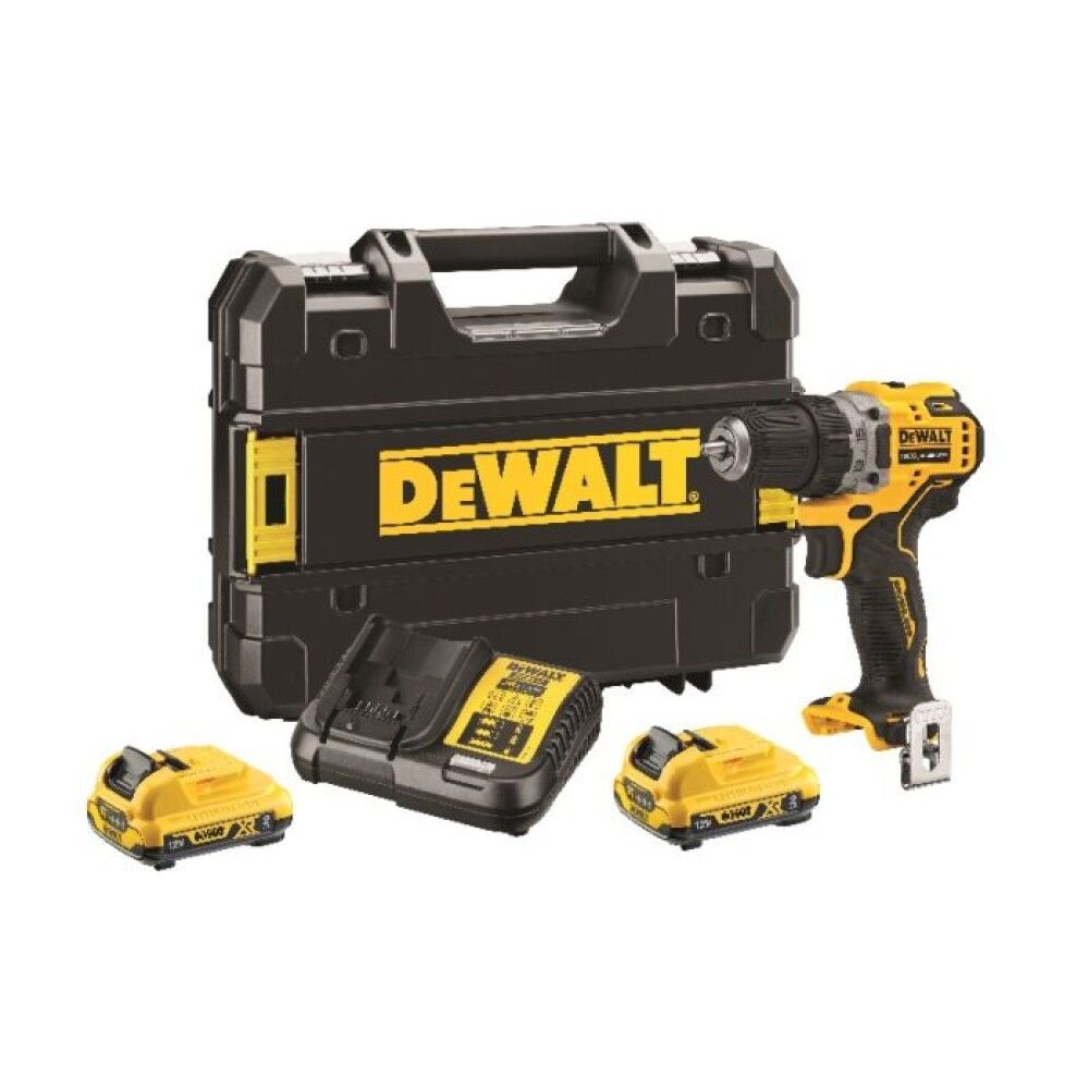 Borvél 12V XR m/2x2,0Ah rafhlöðum og hleðslutæki DeWALT