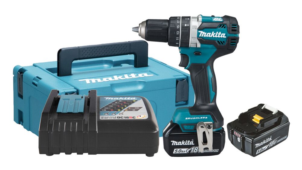 Höggborvél 18V 5Ah rafhlaða og hleðslutæki fylgir DHP484RTJ