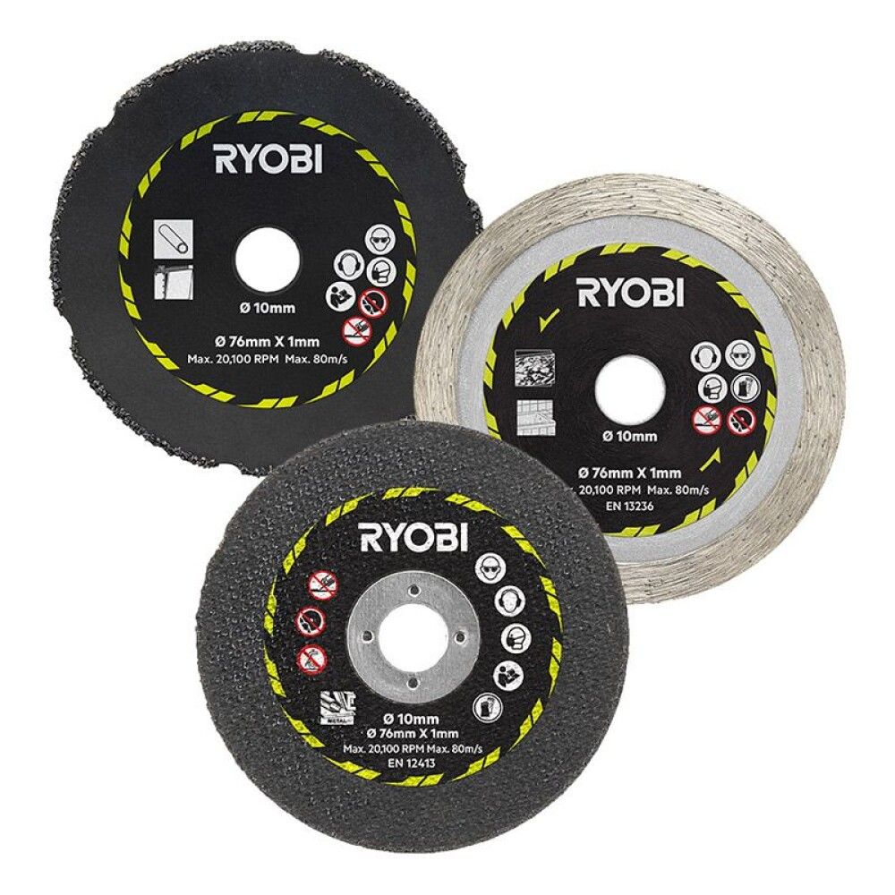 Skurðaskífur Sett 76x10mm Ryobi RAKCOT03
