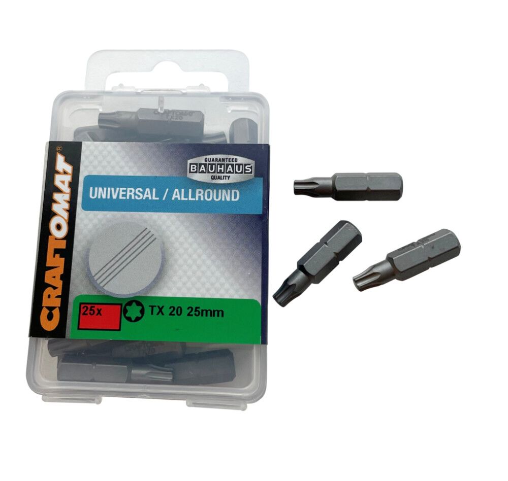 Skrúfbitar TX20 25 stk Craftomat