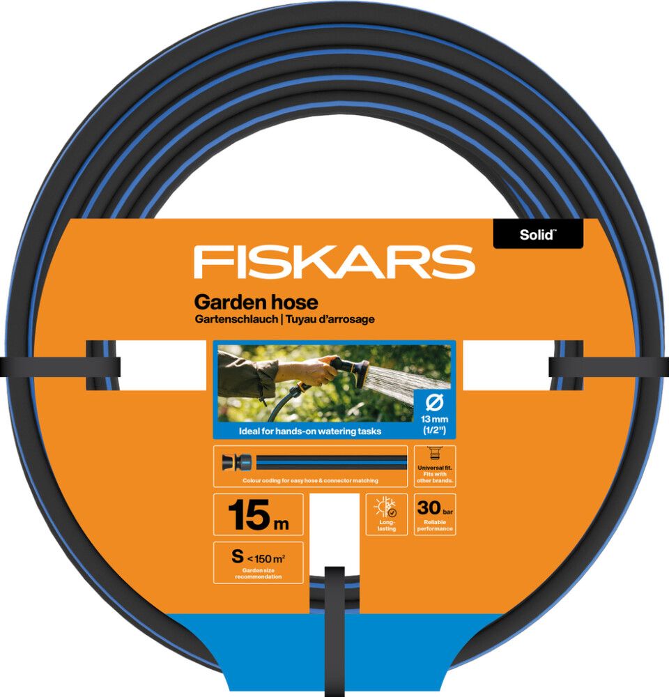 Garðslanga Fiskars Solid 13mm 1/2" 15m