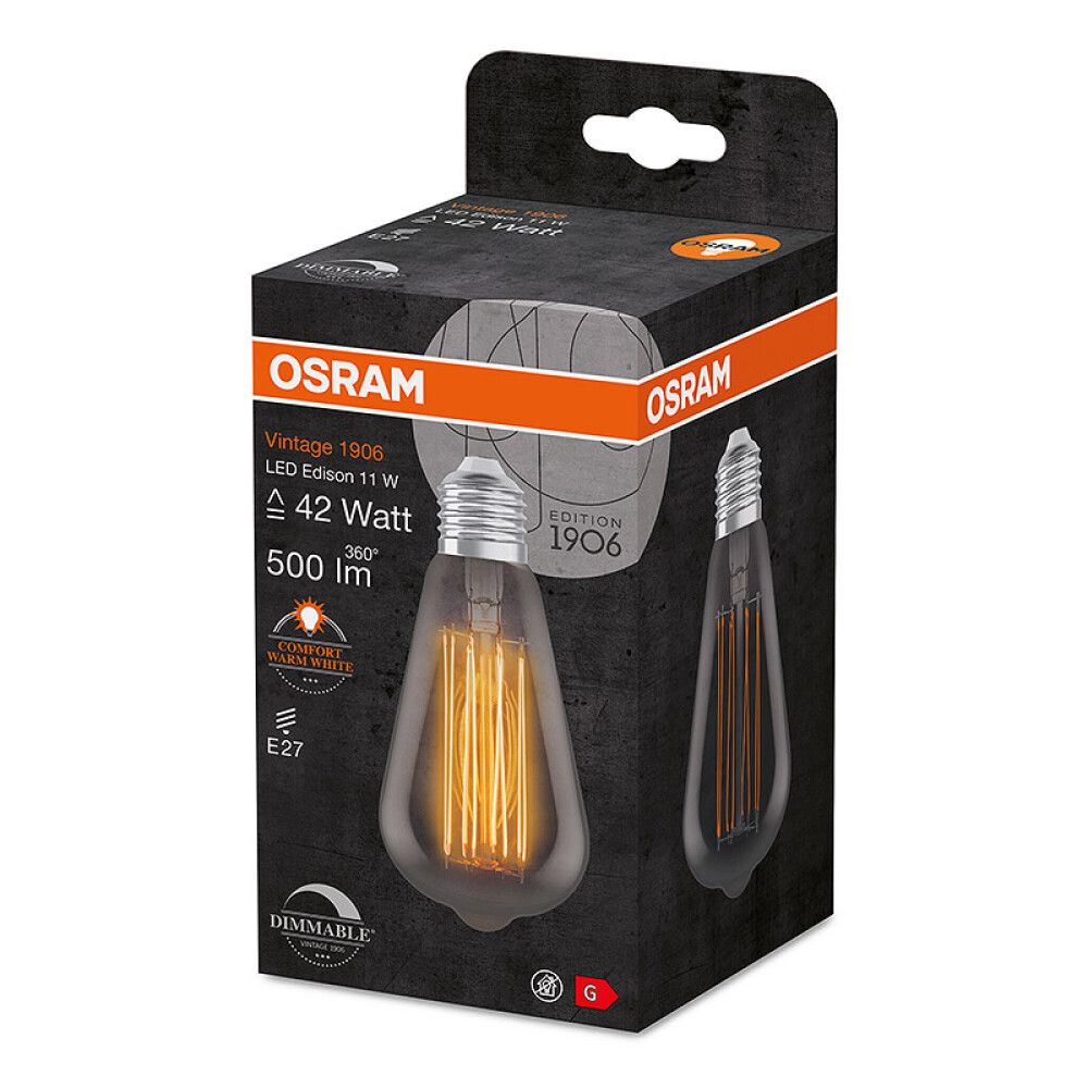 Skrautpera LED E27 1800K Osram 11W Ø6,4 mm