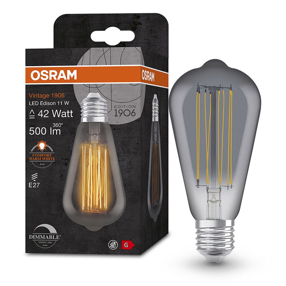 Skrautpera LED E27 1800K Osram 11W Ø6,4 mm
