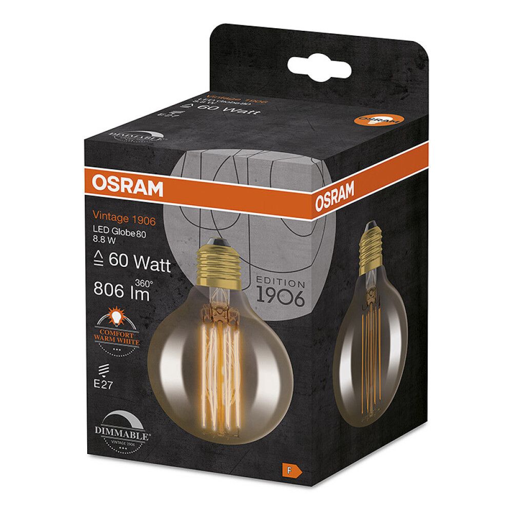Skrautpera LED E27 2200K Osram 8,8W Ø8 mm