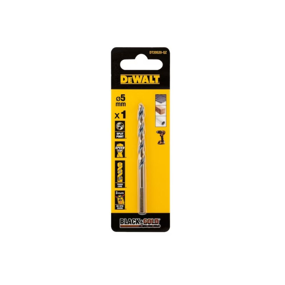 Bor HSS Black & Gold 5mm DeWALT