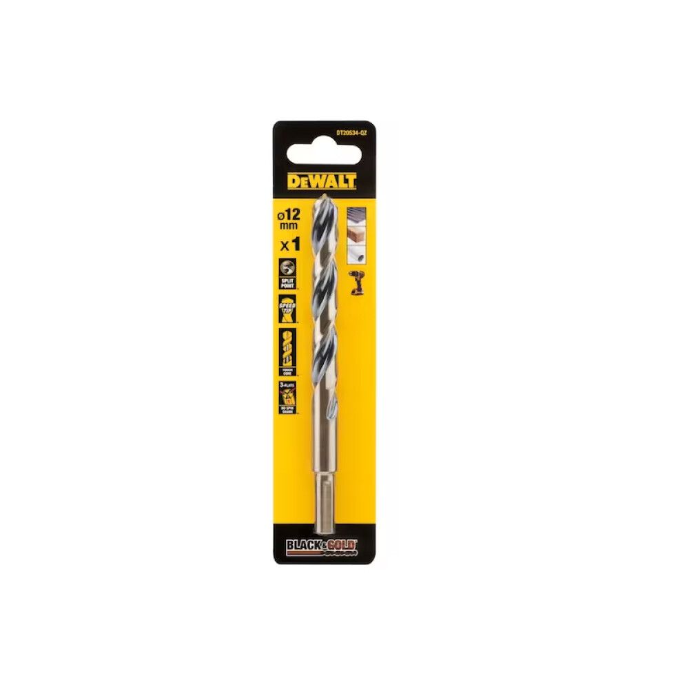 Bor HSS Black & Gold 12mm DeWALT