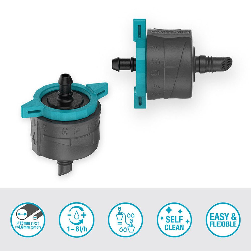 Micro-Drip dropari 5stk 1-8L/klst 4.6mm 3/16" Gardena
