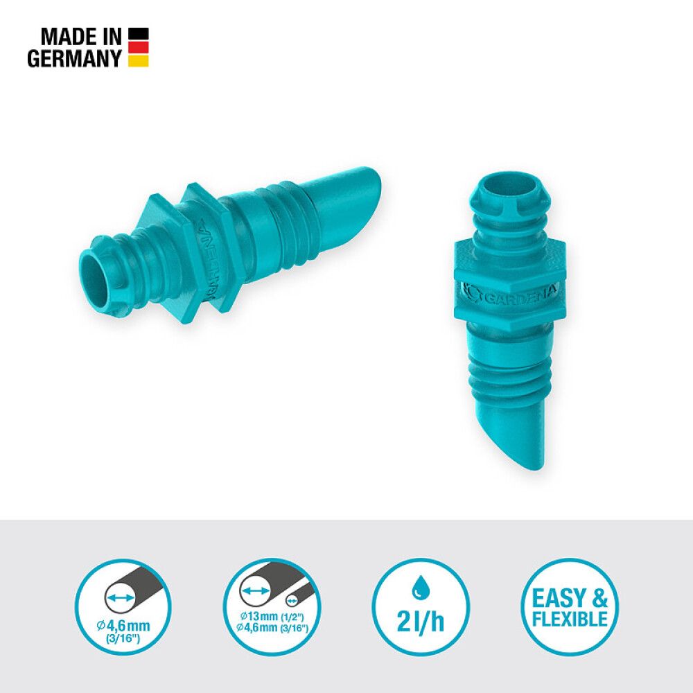 Micro-Drip dropari 25stk 2L/klst 4.6mm 3/16" Gardena