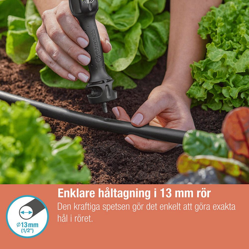 Micro-Drip gatari fyrir rör Gardena