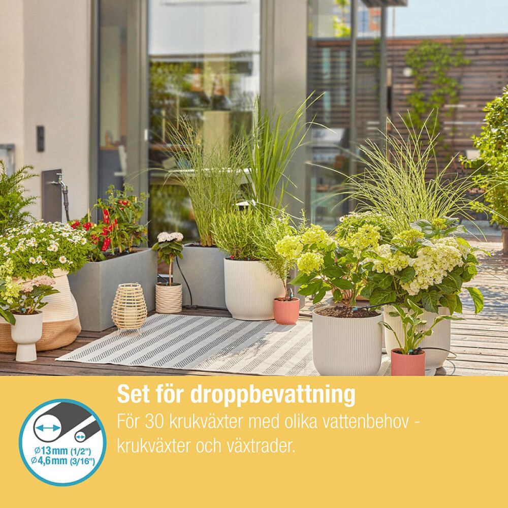 Byrjunarsett Micro-Drip vökvunarkerfi 30 plöntur Gardena