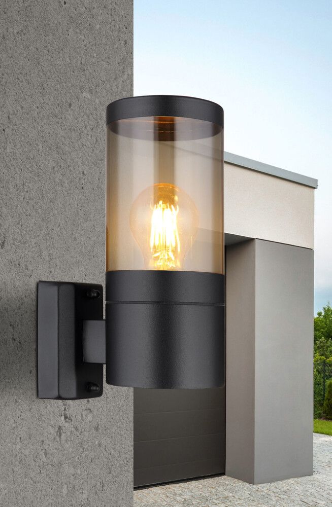 Útiveggljós E27 Globo Xeloo IP44 Ø10x38cm ryðfrítt stál