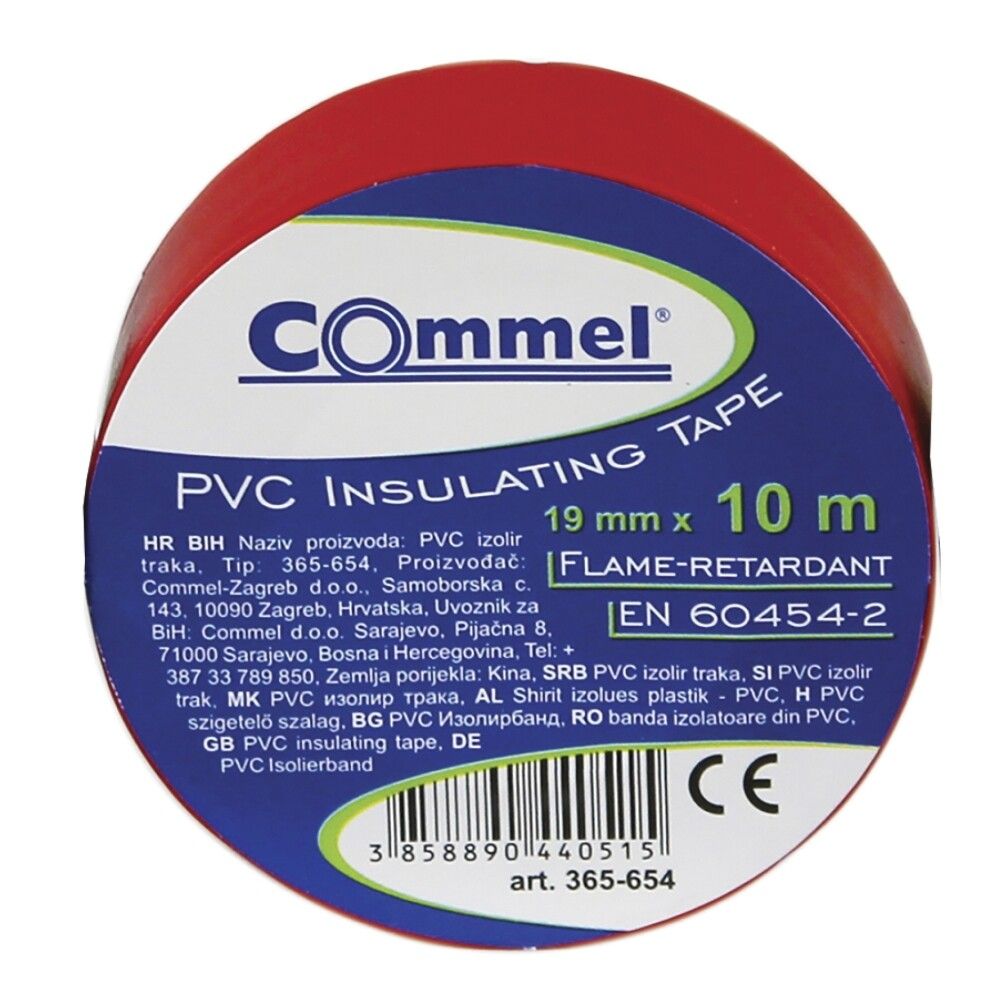 Einangrunarlímband 19mm x 10m rautt