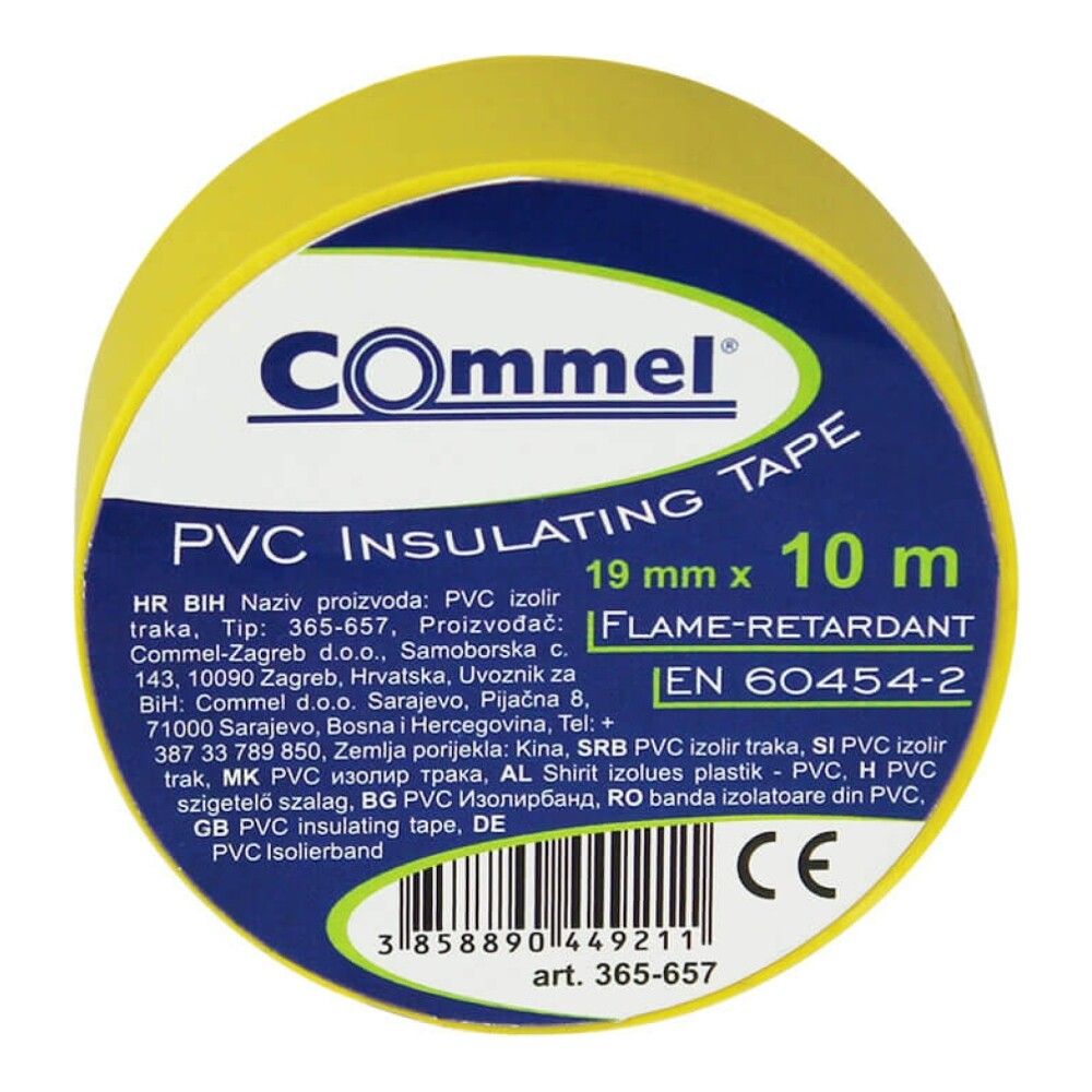 Einangrunarlímband 19mm x 10m gult/rautt