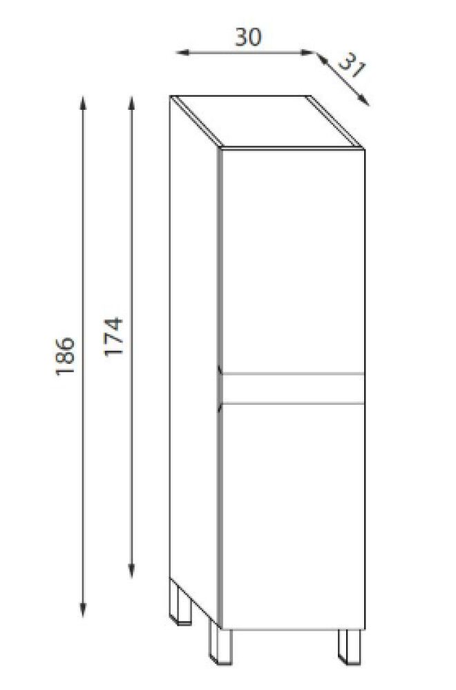 Háskápur Integrated 2 hurðir hvítur Camden