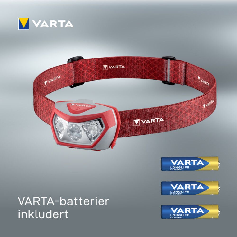 Höfuðljós Varta H20 rautt