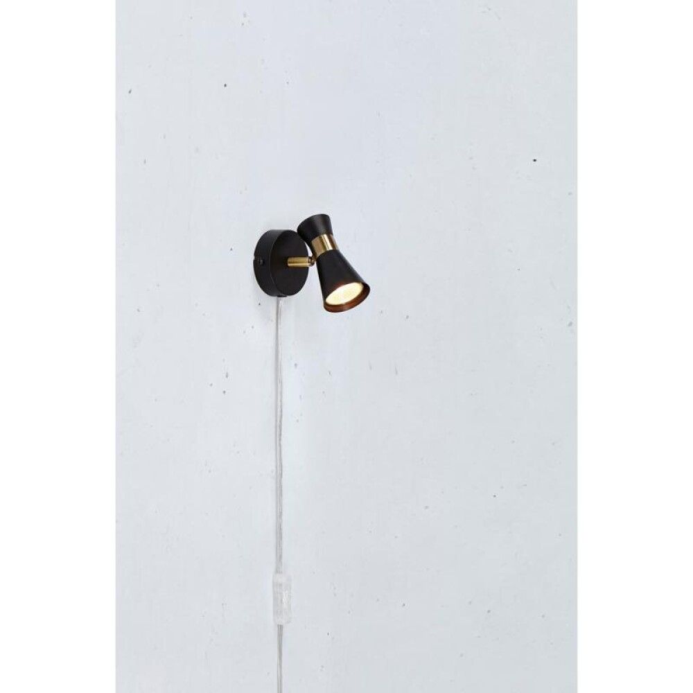 Veggljós GU10 Folie 11 cm svart