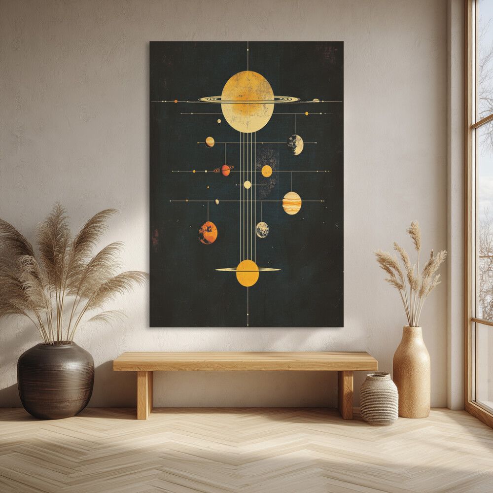 Hljóðvistarmynd sólkerfi dökk 1220x1800x20 mm InEx