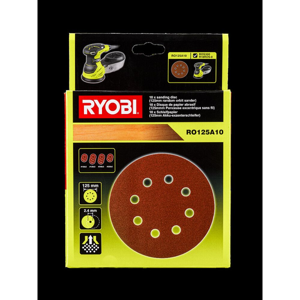 Sandpappír 125mm 10stk Ryobi RO125A10