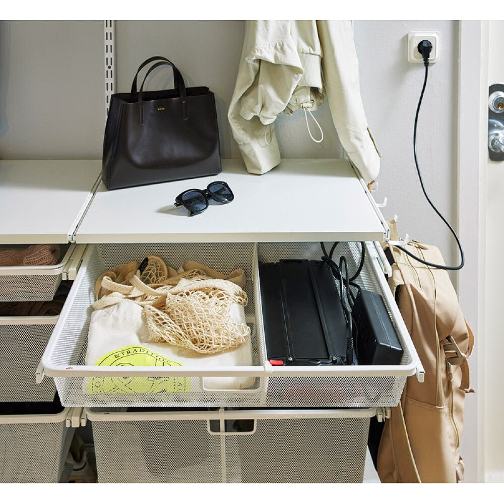 Skilrúm fyrir körfu 80 mm Elfa Lumi hvítt