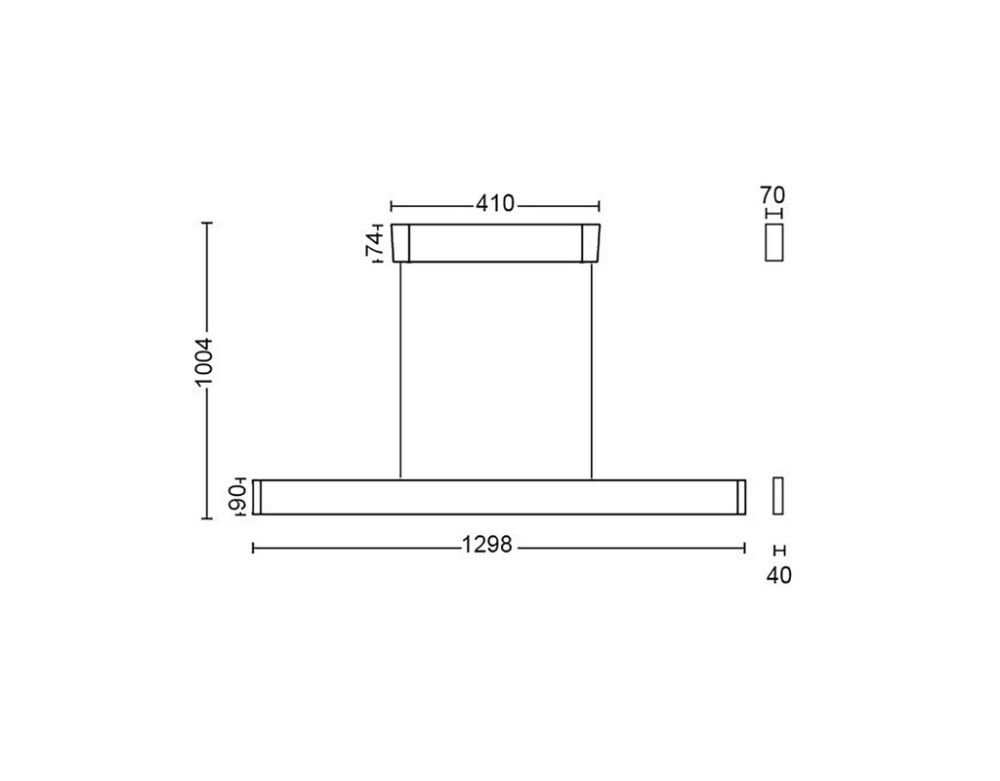 Hangandi ljós LED Ensis 79W Philips Hue WCA 130 cm hvítt