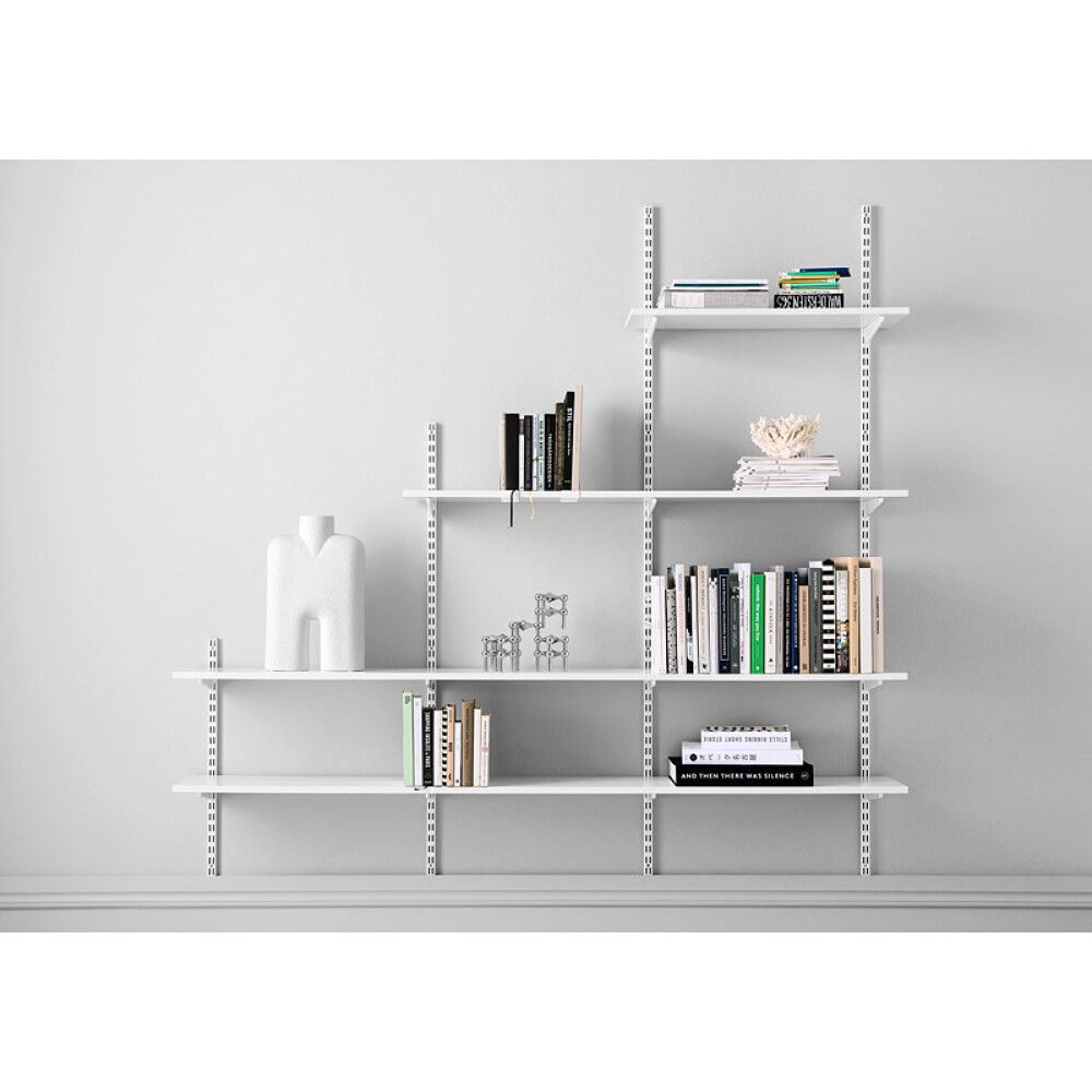 Bókastopp fyrir 18-19 mm hillu Elfa 2stk hvítur