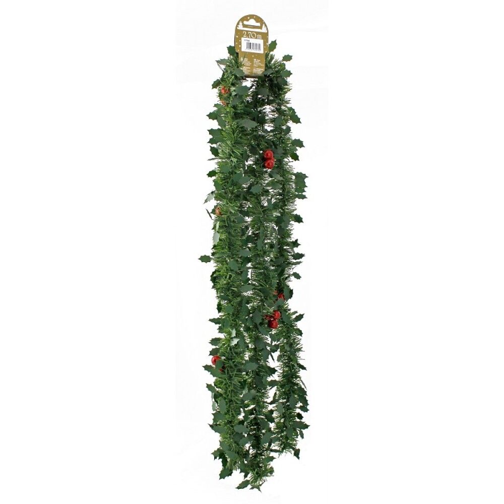 Jólaskraut greni með berjum 270 cm