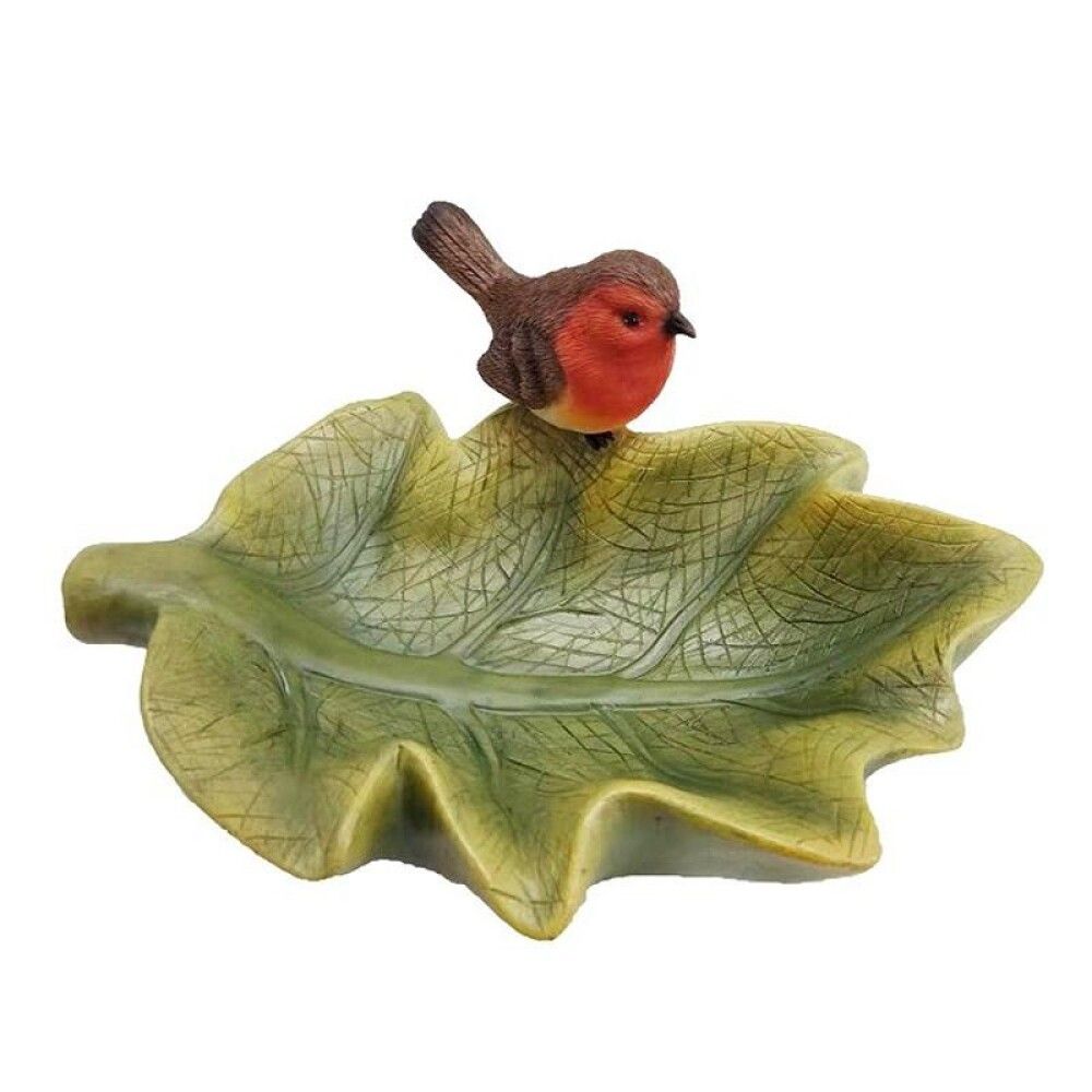 Fuglabað laufblað með fugli 24x18x10,9 cm Garden Life plast