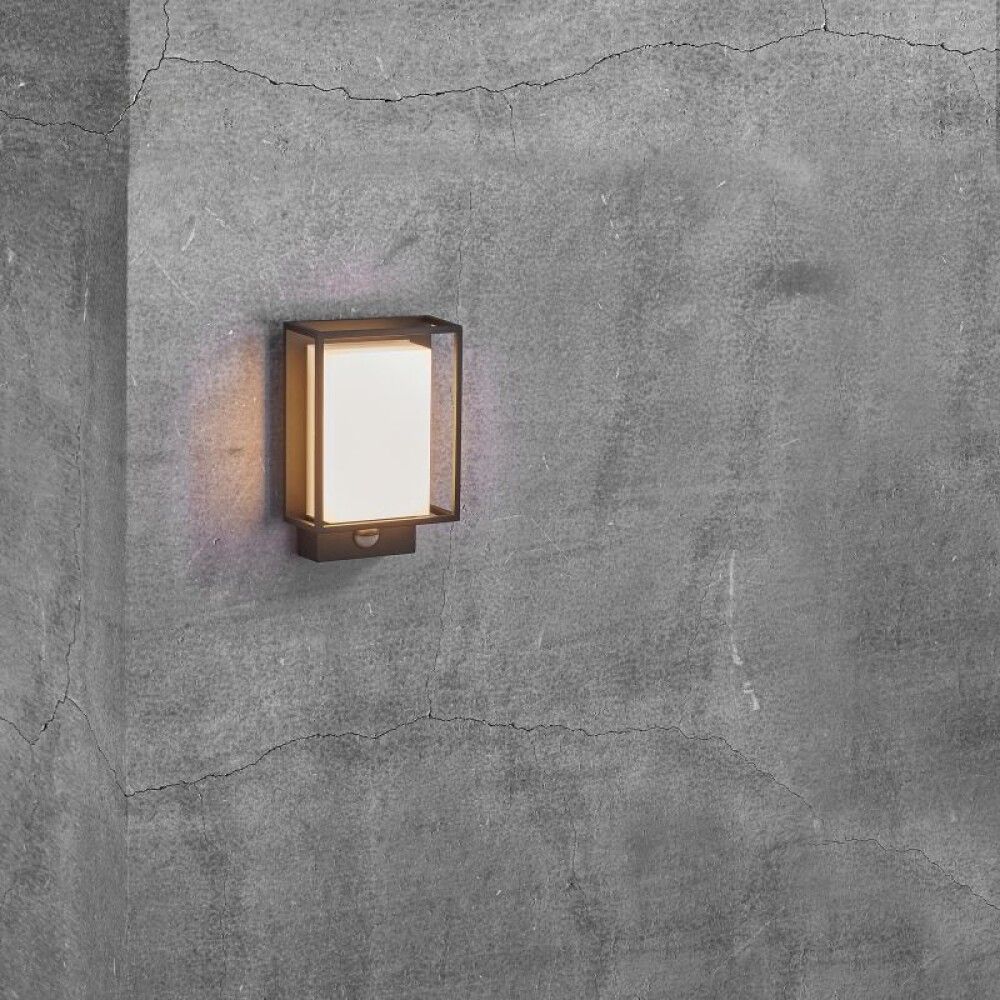 Veggljós með skynjara LED Nestor svart 22,1x14,7 cm