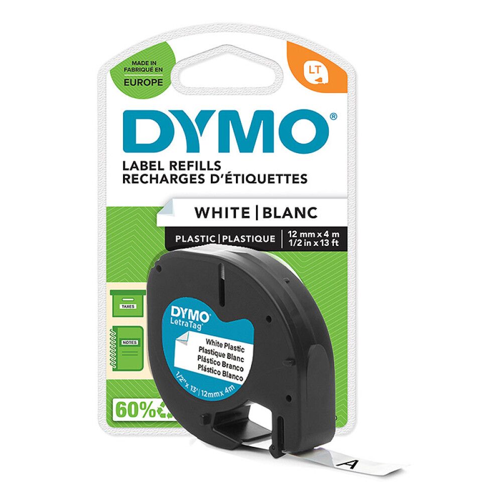 Límmiði plast fyrir LetraTag DYMO 12 mm
