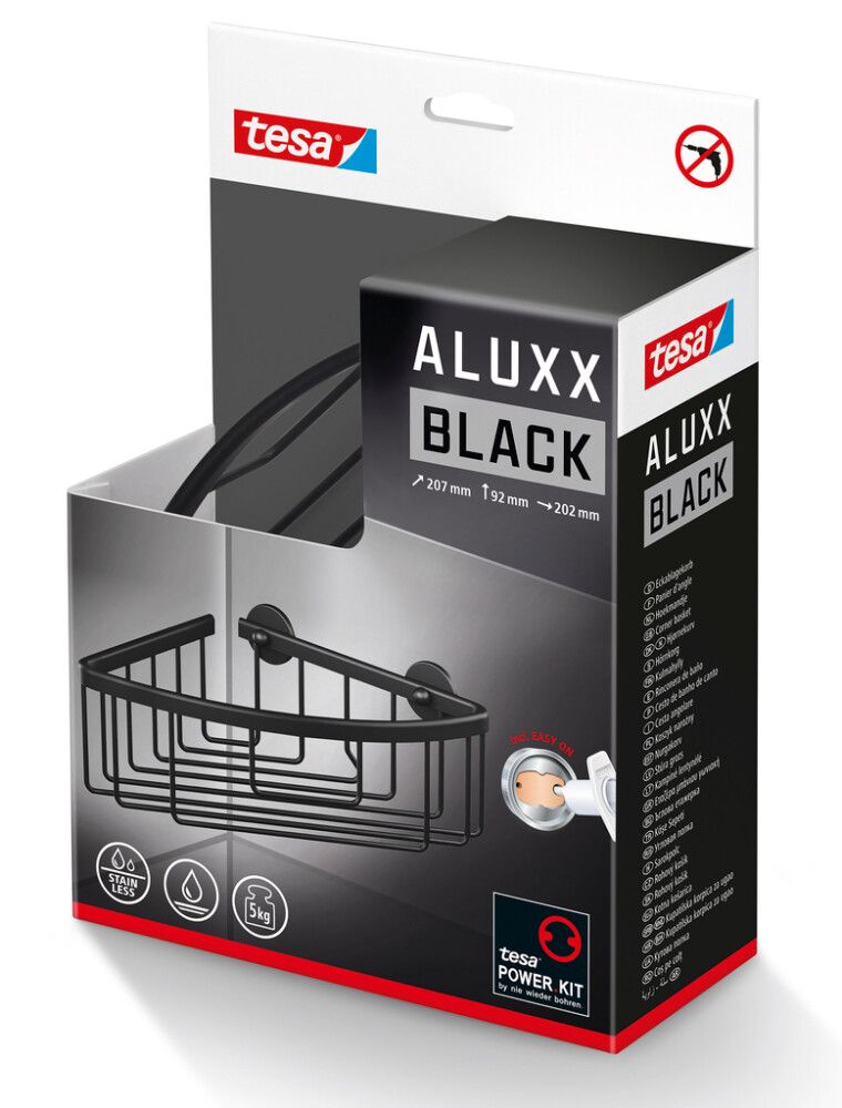 Sturtukarfa Tesa Aluxx 10x19,2x20cm svört