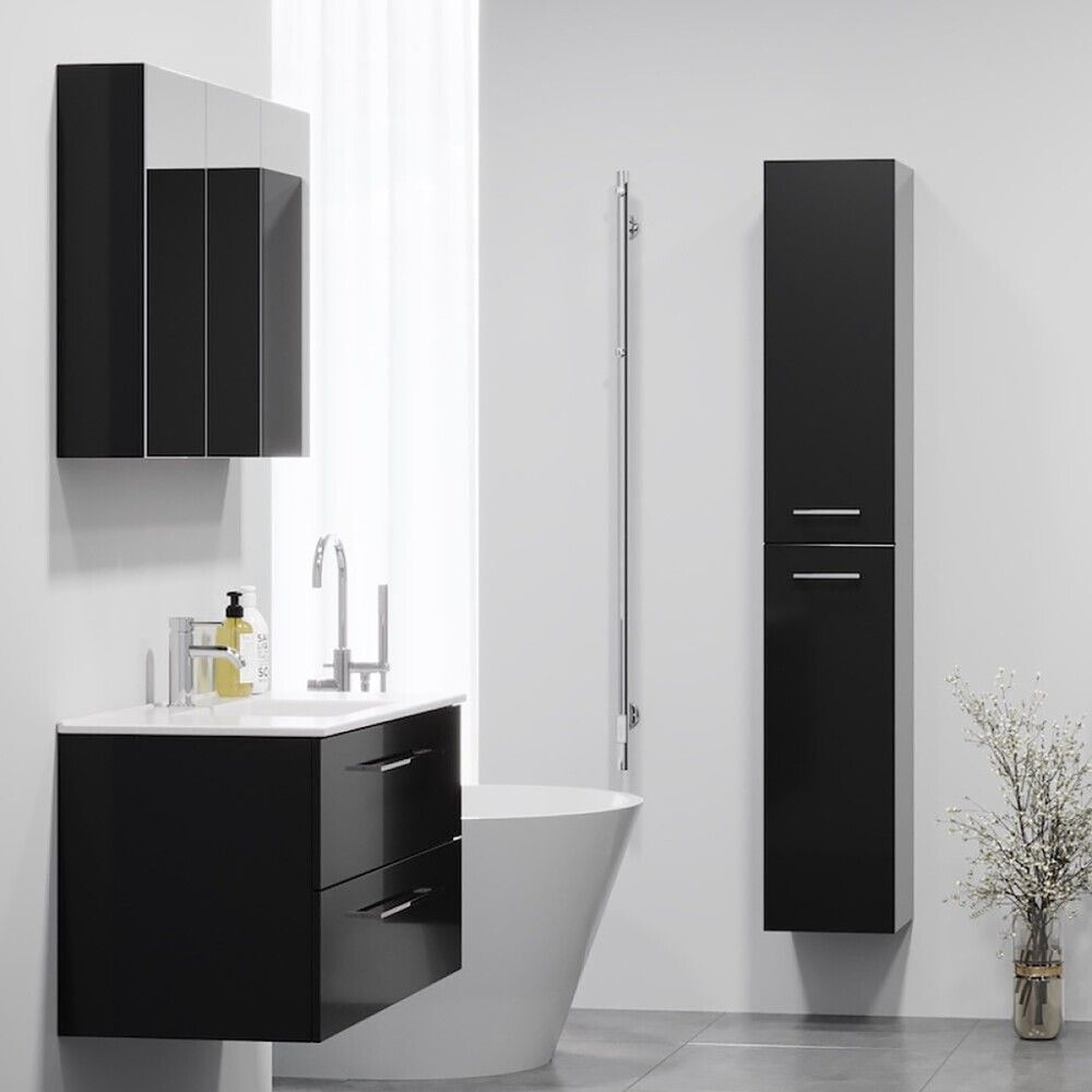 Speglaskápur 90cm Camden matt svartur