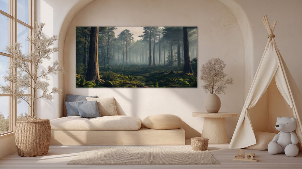 Hljóðvistarmynd landslag skógur 2420x1220x20 mm InEx