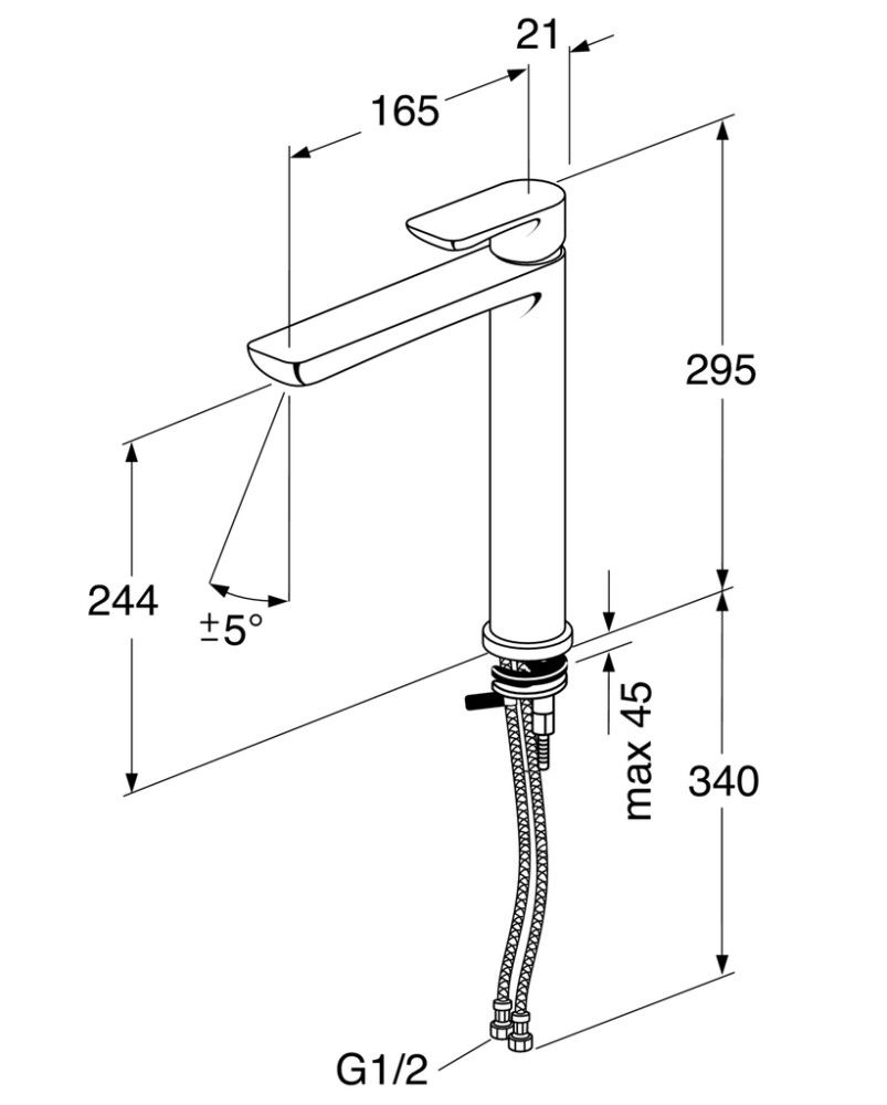 Handlaugartæki hátt Gustavsberg Estetic króm