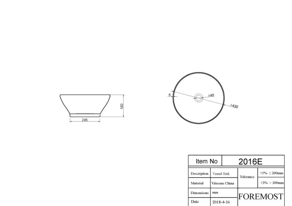 Handlaug  Ø43 Camargue Zonda 2.0 hvít