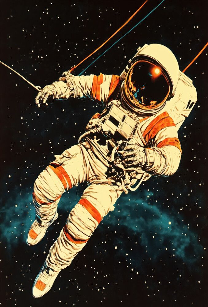 Hljóðvistarmynd geimfari 1 1220x1800x20 mm InEx