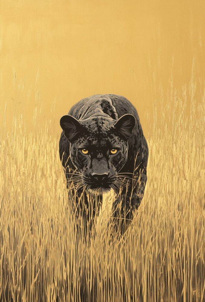 Hljóðvistarmynd pardusdýr 1220x1800x20 mm InEx