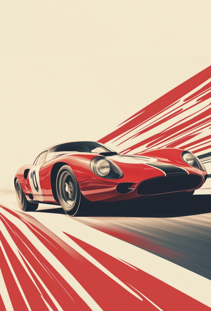 Hljóðvistarmynd bíll antík 1220x1800x20 mm InEx