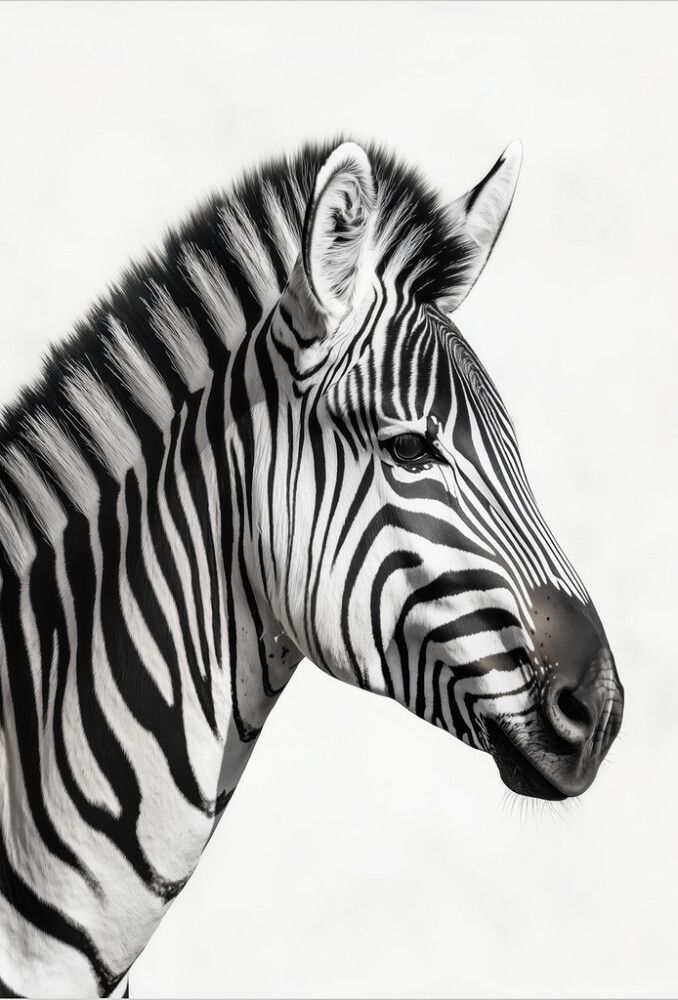 Hljóðvistarmynd sebrahestur svarthvítur 1220x1800x20 mm InEx