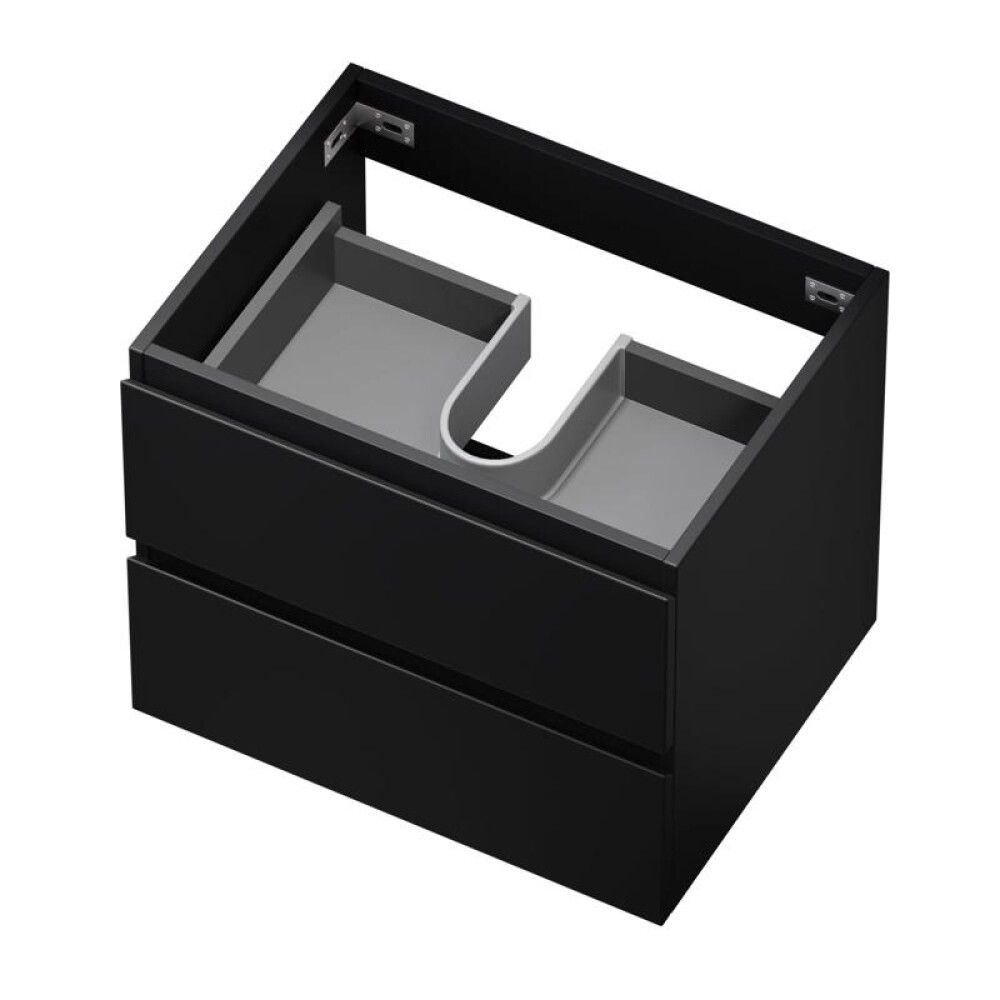 Baðinnrétting með handlaug svört 60 cm Camden Integrated